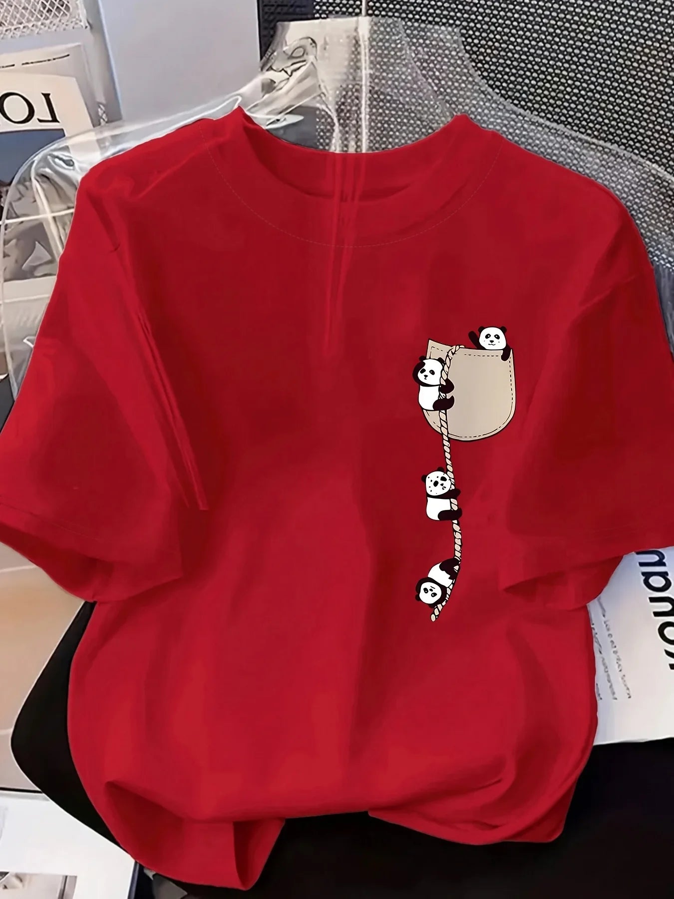 Camiseta Feminina Panda Estampada Casual Premium