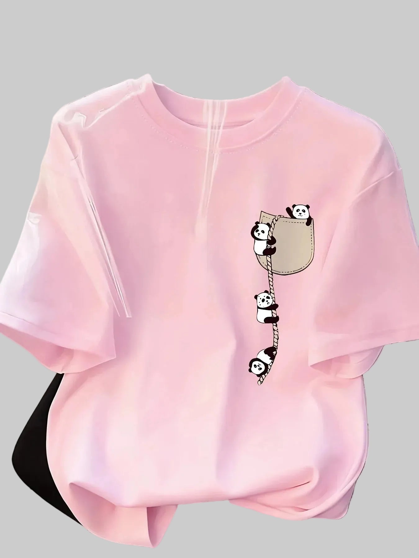 Camiseta Feminina Panda Estampada Casual Premium