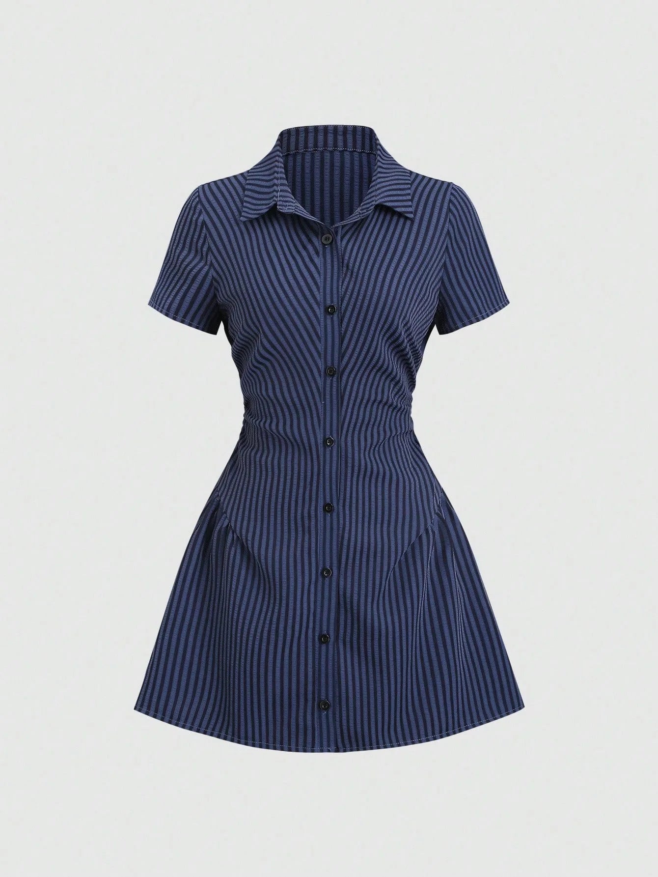 Vestido Curto Feminino Gola V Manga Bufante
