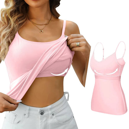 Women's Camisole With Bottom Chest Pad Sexy Oversized Underwear With Chest Pad Summer outerwear Solid color versatile camisas