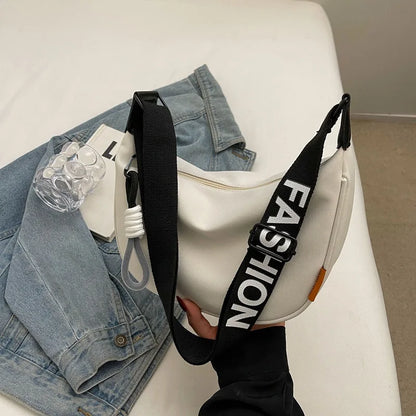 2024 New Fashion Crossbody Bag Simple Wide Shoulder Strap Design Single Shoulder Bag Original Style Commuting Dumpling Women Bag