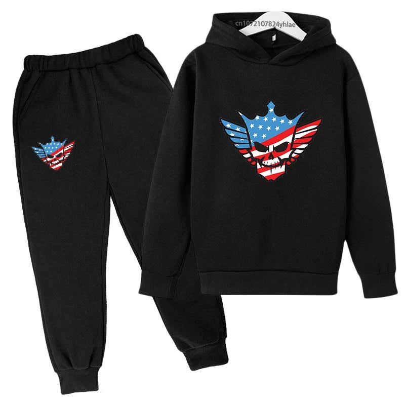 Kids Autumn Spring Fashion Cody WWE 2Pcs Pullover Hoodie+Pants Tracksuits 2-13 Years Boys Girls Casual Sets Children Clothes
